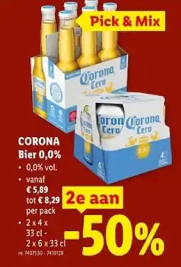 Lidl Corona bier 0,0 % aanbieding