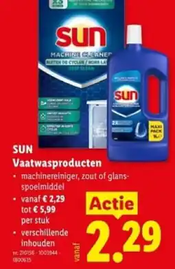 Lidl Sun vaatwasproducten aanbieding