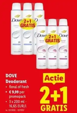 Lidl Dove deodorant aanbieding