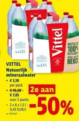 Lidl Vittel natuurlijk mineraalwater aanbieding