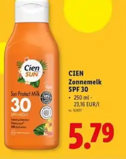 Lidl Cien zonnemelk spf 30 aanbieding