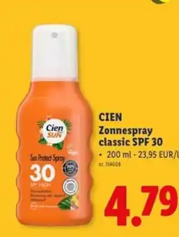 Lidl Cien zonnespray classic spf 30 aanbieding