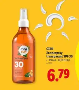 Lidl Cien zonnespray transparant spf 30 aanbieding