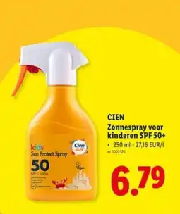 Lidl Cien zonnespray voor kinderen spf 50+ aanbieding