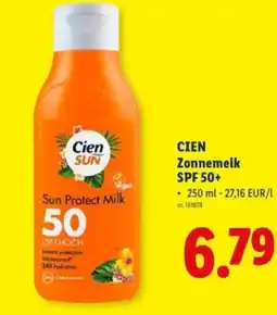 Lidl Cien zonnemelk spf 50+ aanbieding