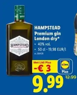 Lidl Hampstead premium gin london dry aanbieding