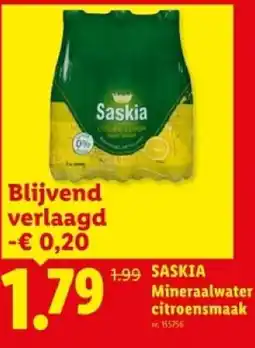 Lidl Saskia mineraalwater citroensmaak aanbieding