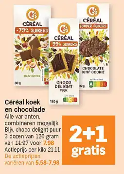 Albert Heijn Céréal koek en chocolade aanbieding