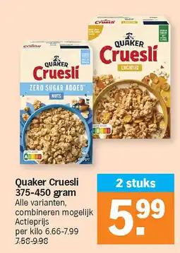 Albert Heijn Quaker Cruesli aanbieding