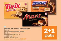 Albert Heijn Snickers, Twix en Mars ice cream bars aanbieding