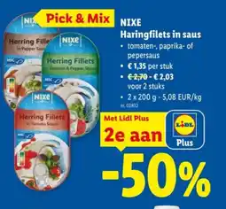 Lidl Haringfilets in saus aanbieding