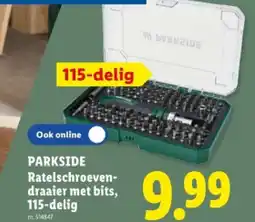Lidl Ratelschroevendraaier met bits, 115-delig aanbieding