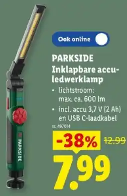 Lidl Inklapbare acculedwerklamp aanbieding