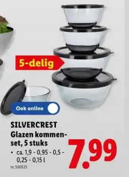 Lidl Glazen kommenset, 5 stuks aanbieding
