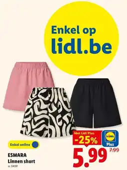 Lidl Linnen short aanbieding