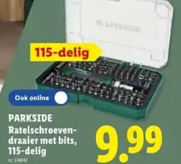 Lidl Parkside ratelschroeven- draaier met bits aanbieding