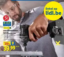 Lidl Parkside performance accuslag- schroevendraaier, 20 v aanbieding