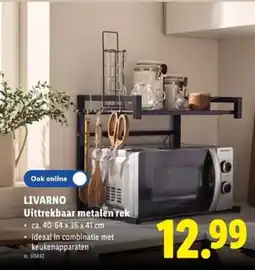 Lidl Livarno uittrekbaar metalen rek aanbieding