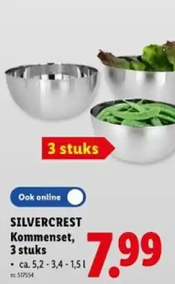 Lidl Silvercrest kommenset aanbieding