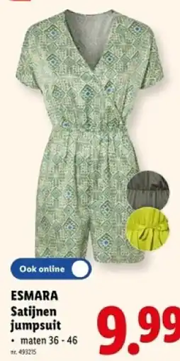 Lidl Esmara satijnen jumpsuit aanbieding