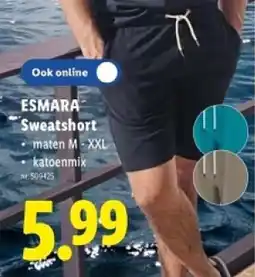 Lidl Esmara sweatshort aanbieding