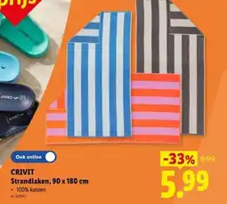Lidl Crivit strandlaken aanbieding