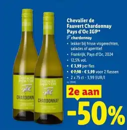 Lidl Chevalier dfauvert chardonnay pays d'oc igp aanbieding