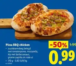 Lidl Pizza bbq chicken aanbieding