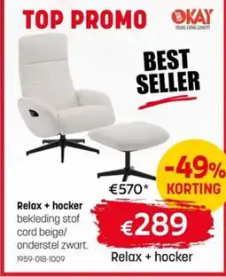 BE-Okay Relax + hocker aanbieding
