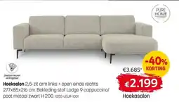 BE-Okay Hoeksalon 2,5-zit arm links + open einde rechts aanbieding
