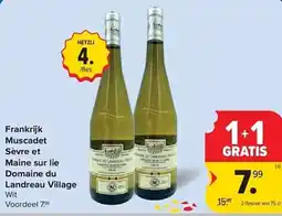 Carrefour Frankrijk muscadet sèvre et maine sur lie domaine du landreau village aanbieding