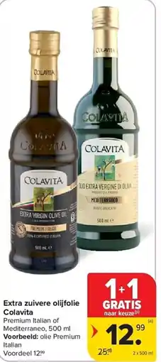 Carrefour Extra zuivere olijfolie colavita aanbieding