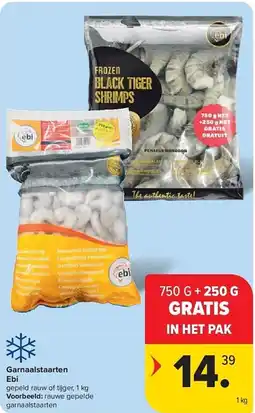 Carrefour Garnaalstaarten ebi aanbieding