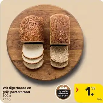 Carrefour Wit tijgerbrood en grijs panterbrood aanbieding