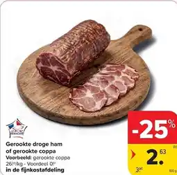 Carrefour Gerookte droge ham of gerookte coppa aanbieding