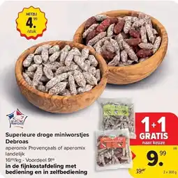 Carrefour Superieure droge miniworstjes debroas aanbieding