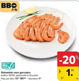 Carrefour Gekookte roze garnalen aanbieding