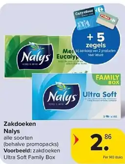 Carrefour Zakdoeken nalys aanbieding