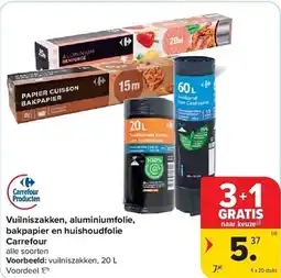 Carrefour Vuilniszakken, aluminiumfolie, bakpapier en huishoudfolie carrefour aanbieding