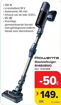 Carrefour Steelstofzuiger rh6848wo aanbieding