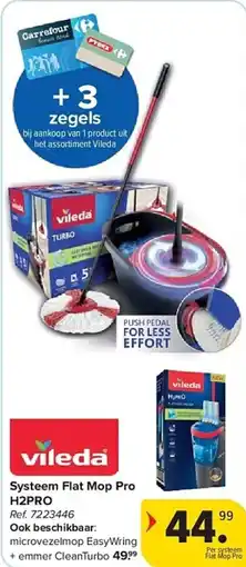 Carrefour Systeem flat mop pro h2pro aanbieding