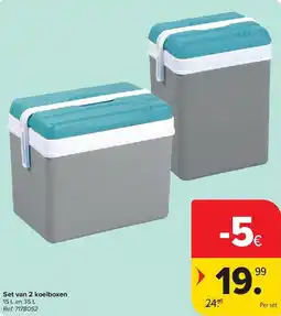 Carrefour Set van 2 koelboxen aanbieding
