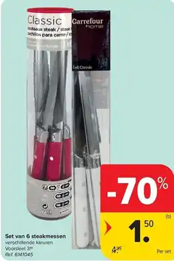 Carrefour Set van 6 steakmessen aanbieding