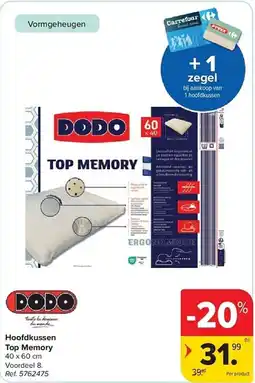 Carrefour Hoofdkussen top memory aanbieding
