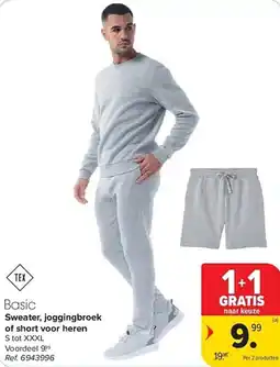 Carrefour Sweater, joggingbroek of short voor heren aanbieding