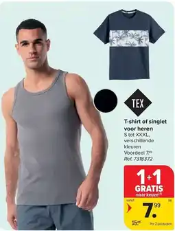 Carrefour T-shirt of singlet voor heren aanbieding
