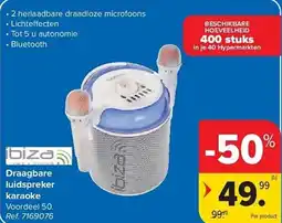 Carrefour Draagbare luidspreker karaoke aanbieding