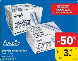 Carrefour Set van 30 batterijen aaa of aa aanbieding