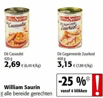 William saurin alle bereide gerechten