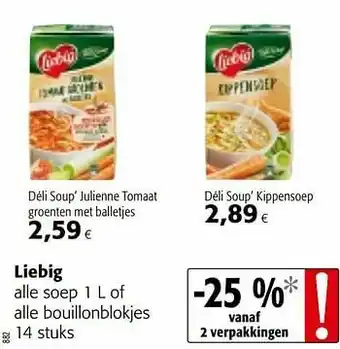Colruyt Liebig alle soep of alle bouillonblokjes aanbieding